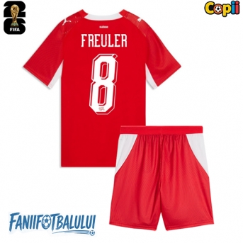 Elveția Remo Freuler #8 Echipament de Fotbal Replică Mondial 2026 Copii Acasa (+ Șorturi)
